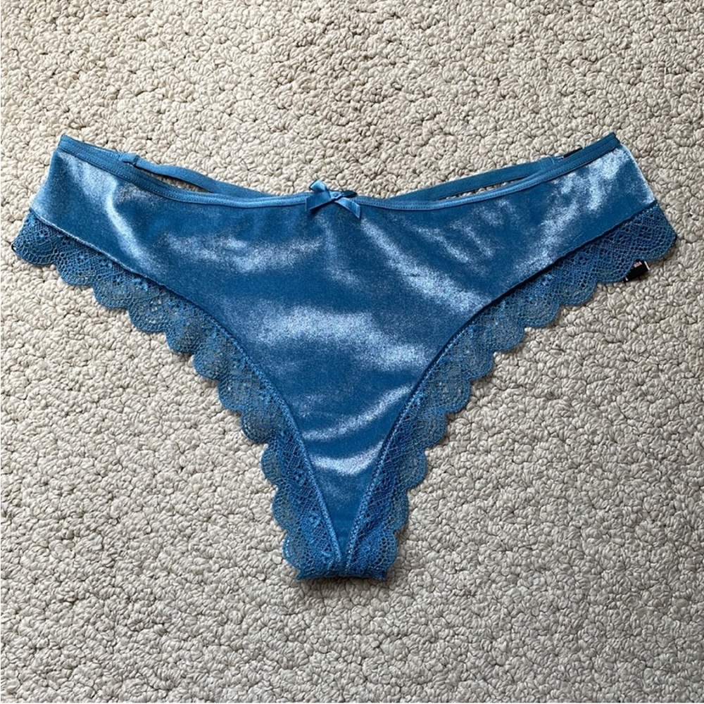 Victoria’s Secret Very Sexy Velvet Blue Thong